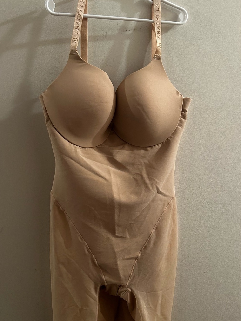 Shapellx Nude Full-Body Shaping Bodysuit with Built-In Bra